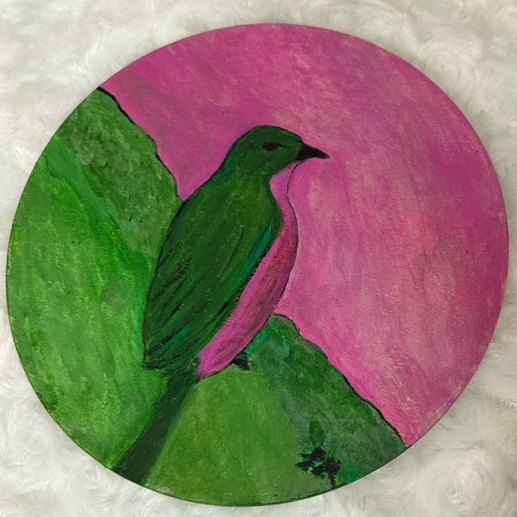 Colorful Bird Acrylic Painting Original by Artist Lise Marie - Picture 1 of 1